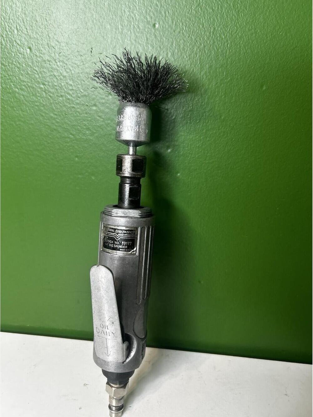 Central Pneumatic 53177 1/4" Die Grinder Air Tool w/ Wire Brush 22,000 RPM